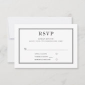 Elegant Formal Black White Wedding RSVP (Voorkant)