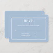 Elegant Formal Blue Wedding RSVP Kaartje (Voorkant / Achterkant)