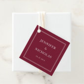 Elegant Formal Burgundy Wedding Bedankjes Labels (In situ)