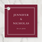 Elegant Formal Burgundy Wedding Bedankjes Labels (Voorkant)