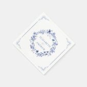 Elegant Formal Calligraphy Floral Wreath Wedding  Servet (Hoek)