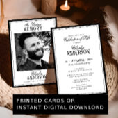 Elegant Formal Celebration of Life / Funeral Kaart