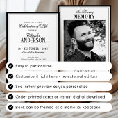 Elegant Formal Celebration of Life / Funeral Kaart