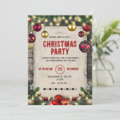 Elegant Formal Christmas Party Invitation | Luxury Kaart (Staand voorkant)