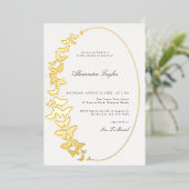 Elegant Formal Classic Butterfly Boho Lijst Bridal Folie Uitnodiging (Staand Voorkant)