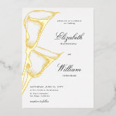 Elegant Formal Classic Calla Lilly Gold Wedding Folie Uitnodiging (Voorkant)