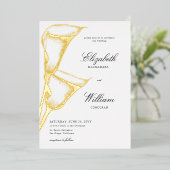 Elegant Formal Classic Calla Lilly Gold Wedding Folie Uitnodiging (Staand Voorkant)