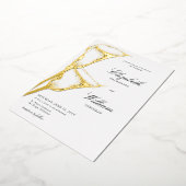 Elegant Formal Classic Calla Lilly Gold Wedding Folie Uitnodiging (Gedraaid)