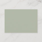 Elegant Formal Classic Sage Green Wedding Details Informatiekaartje (Achterkant)