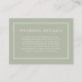 Elegant Formal Classic Sage Green Wedding Details Informatiekaartje (Voorkant)