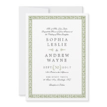 Elegant formal classic vintage trouwuitnodiging