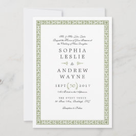 Elegant formal classic vintage trouwuitnodiging kaart