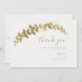Elegant Formal Classy Gold Butterflies Boho Bridal Bedankkaart (Voorkant)