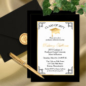 Elegant Formal College Graduation Party Gold Folie Uitnodiging