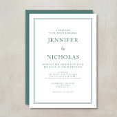 Elegant Formal Emerald Green Wedding Kaart