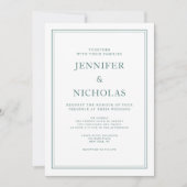 Elegant Formal Emerald Green Wedding Kaart (Voorkant)