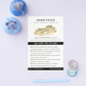 Elegant Formal Faux Gold Lotus Floral Business Flyer (Enkel)