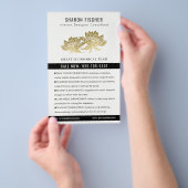Elegant Formal Faux Gold Lotus Floral Business Flyer (Hand)