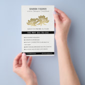 Elegant Formal Faux Gold Lotus Floral Business Flyer (Hand)