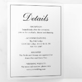 Elegant Formal Foto Black Monogram Weddenschap Drieluik Uitnodiging (Binnenzijde eerst)