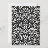 Elegant Formal Gold Black White Damask Wedding Kaart (Achterkant)