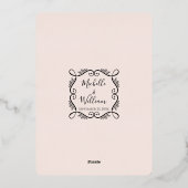 Elegant Formal Gold Blush Scrolls Weddenschap Folie Uitnodiging (Achterkant)