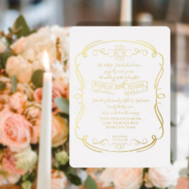 Elegant Formal Gold Foil  Scrolls Weddenschap Folie Uitnodiging