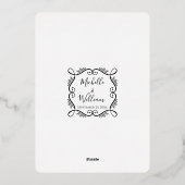 Elegant Formal Gold Foil  Scrolls Weddenschap Folie Uitnodiging (Achterkant)