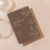 Elegant Formal Gold Leaf Thanksgiving Invitation Kaart
