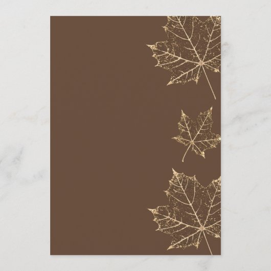 Elegant Formal Gold Leaf Thanksgiving Menu (Achterkant)