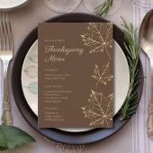 Elegant Formal Gold Leaf Thanksgiving Menu