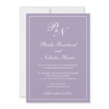 Elegant Formal Monogram Dusty Paars Wedding