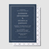 Elegant Formal Navy Blue Wedding Vellum Uitnodigingen (Offset (Uitnodiging))