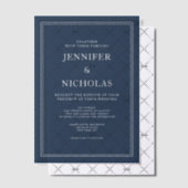 Elegant Formal Navy Blue Wedding Vellum Uitnodigingen (Offset (Uitnodiging))