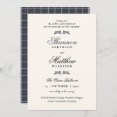 Elegant Formal Navy Cream Invitation Kaart (Voorkant / Achterkant)