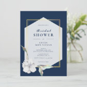 Elegant Formal Navy Golden Lijst Vrijgezellenfeest Kaart (Staand voorkant)