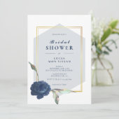 Elegant Formal Navy Golden Lijst Vrijgezellenfeest Kaart (Staand voorkant)