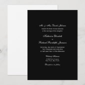 Elegant Formal One Location Black Wedding Kaart (Voorkant / Achterkant)