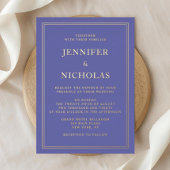 Elegant Formal Paars Wedding Folie Uitnodiging