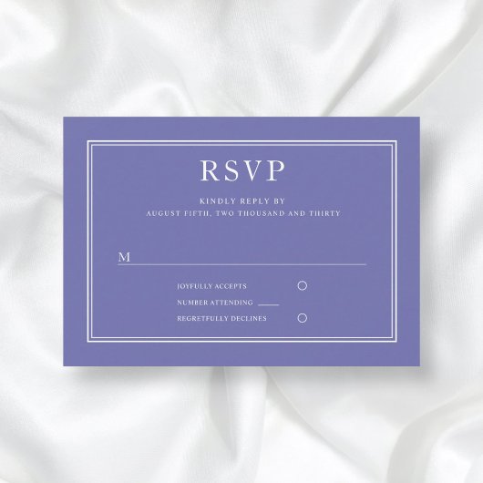 Elegant Formal Paars Wedding RSVP Kaartje