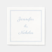 Elegant Formal Powder Blue Script Wedding Servet (Voorkant)