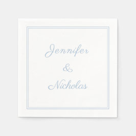 Elegant Formal Powder Blue Script Wedding Servet