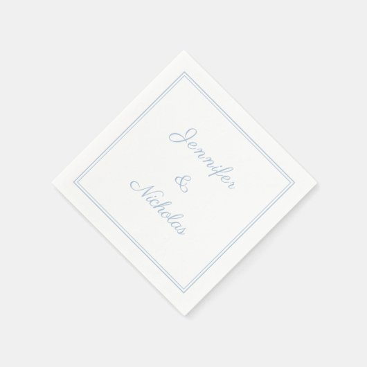 Elegant Formal Powder Blue Script Wedding Servet (Hoek)