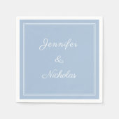 Elegant Formal Powder Blue Script Wedding Servet (Voorkant)