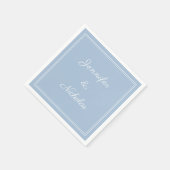 Elegant Formal Powder Blue Script Wedding Servet (Hoek)