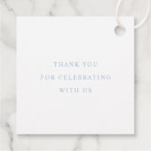 Elegant Formal Powder Blue Wedding Bedankjes Labels (Achterkant)