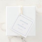 Elegant Formal Powder Blue Wedding Bedankjes Labels (In situ)