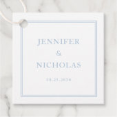 Elegant Formal Powder Blue Wedding Bedankjes Labels (Voorkant)