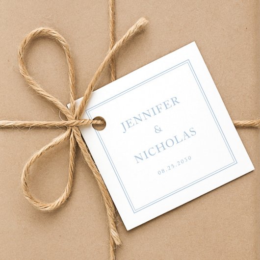 Elegant Formal Powder Blue Wedding Bedankjes Labels