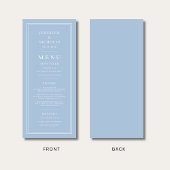 Elegant Formal Powder Blue Wedding Menu